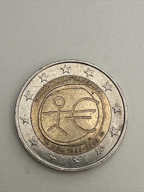 Pièce de 2 euros, rare, bonhomme uem, République Française, 1999-2009 