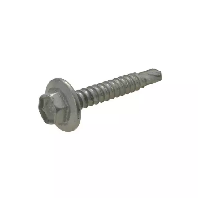 Pack Size 50 Galvanised Hex Self Drilling 14g-20 x 22mm Metal Tek Screw