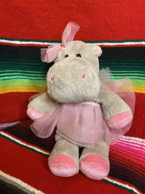 Douglas Plush Lulu Grey Hippo Cuddle Toy Ballerina Outfit Pink Tutu 9"