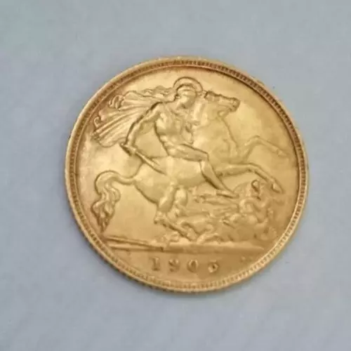 1905 22ct Gold Half Sovereign Edward VII  in very good condition