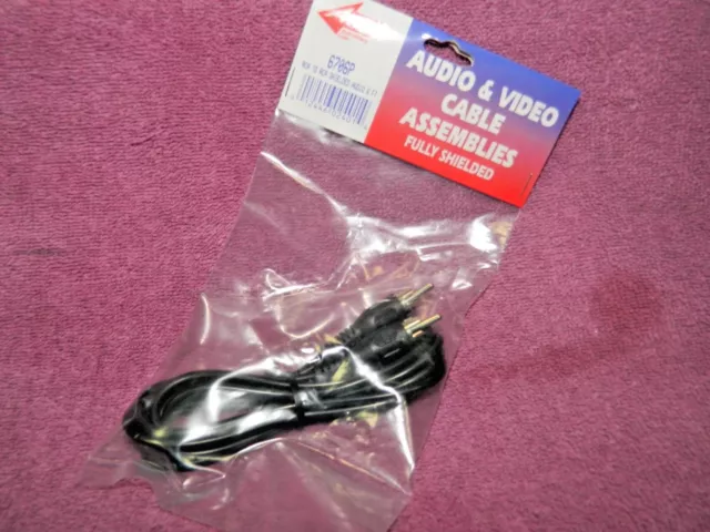RCA CABLE AIM HOME AUDIO #6706P MALE TO MALE RCA 6ft PATCH CABLE PACKAGED FN 2