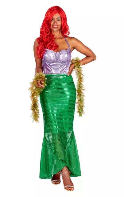 Women's Adult Mermaid Fairytale Movie Fancy Dress Costume