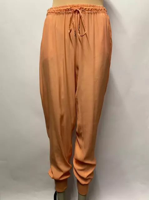 Patrizia Pepe Peach Silk Blend Elasticated Jogger 2/Small