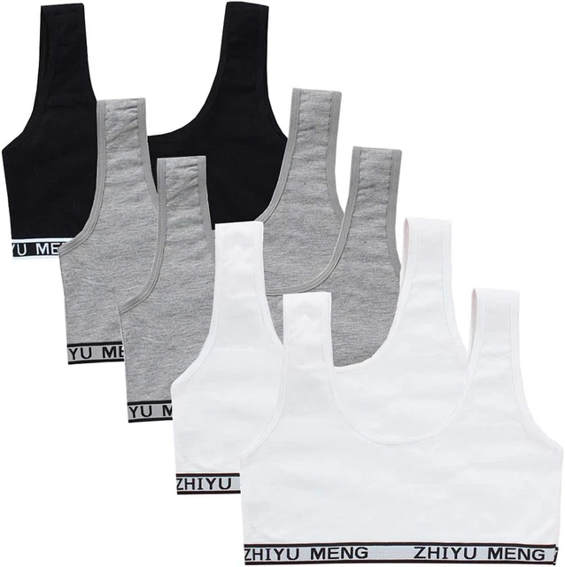 Lot De 5 Filles Brassieres Dentelle,Bra Gilet Sous-Vêtements Bustier Fille Souti
