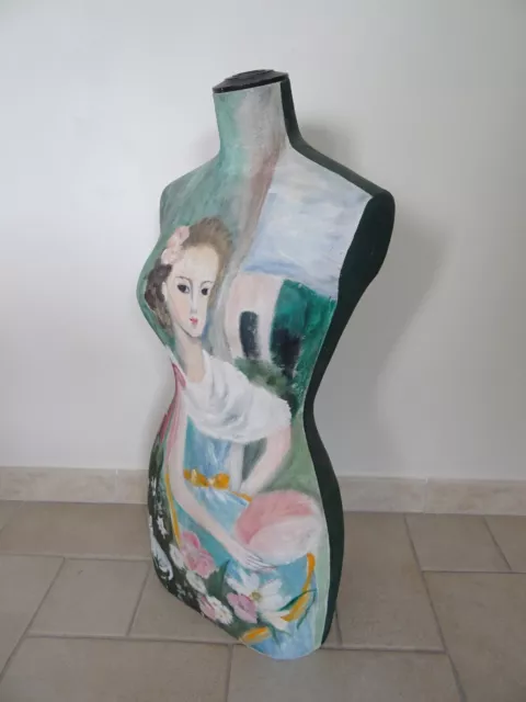 Mannequin Femme Buste Imprimé Avec Pied - Roses - Hauteur Réglable 130-168 Cm - Décoration Vitrine & Chambre