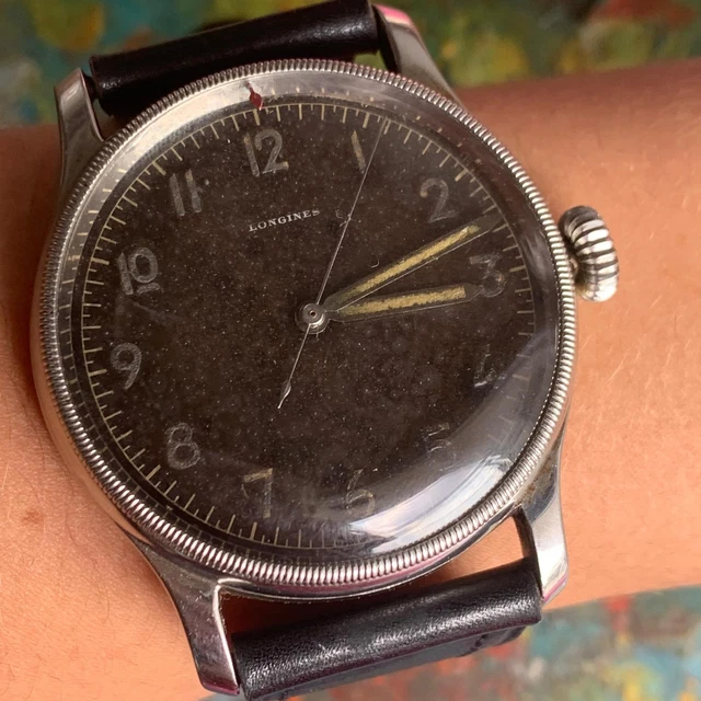 VINTAGE LONGINES AVIATOR 3737 Steel Prototype Gilt Radium Dial