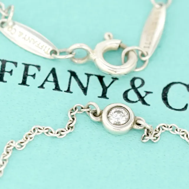 Tiffany & Co. By The Yard Diamond Bracelet 7.5" Silver 925 Peretti Auth w/Box