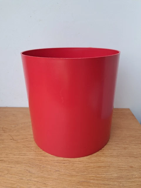 Vintage Retro 70s Red Kartell Colombini 4660 Bin Waste Paper Planter Pot
