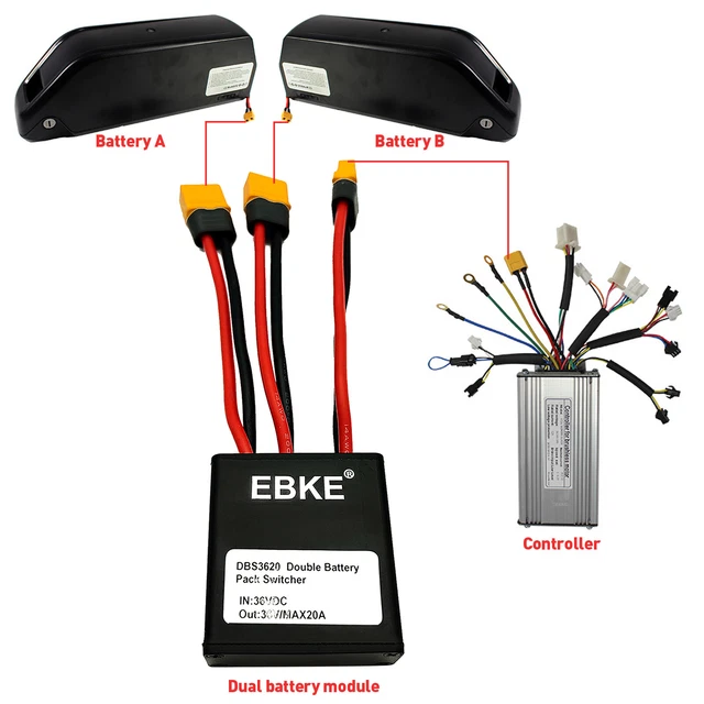 CONNECT THE CONTROLLER Dual Battery Management System 36V 48V 20A 500W ...