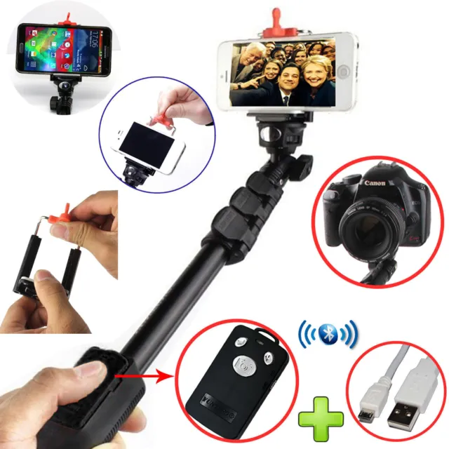 iPhone 15 Pro Max 14 13 12 11 Selfie Stick Heavy Duty Monopod+Bluetooth Wireless