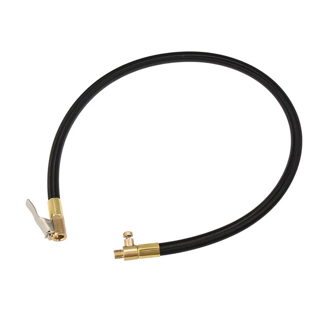 Motoforti Adaptateur Universel Pour Pompe à Air Avec Mandrin à Air De Verrouillage, Longueur Du Tuyau De 60 Cm, Fermé, Acier Cuivre, Caoutchouc, Noir