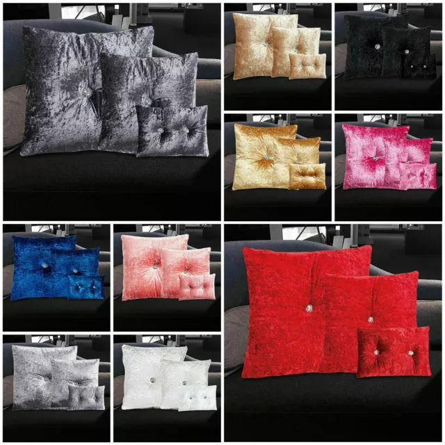 100% Crushed Velvet Luxury & Beautiful Plain SANTIAGO Soft Cushion (Small-Large)