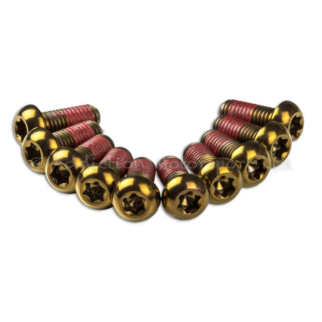 12x Gold Titanium Front Disc Rotor Bolts For Yamaha YZF R1 98-03 - With Thread-lock