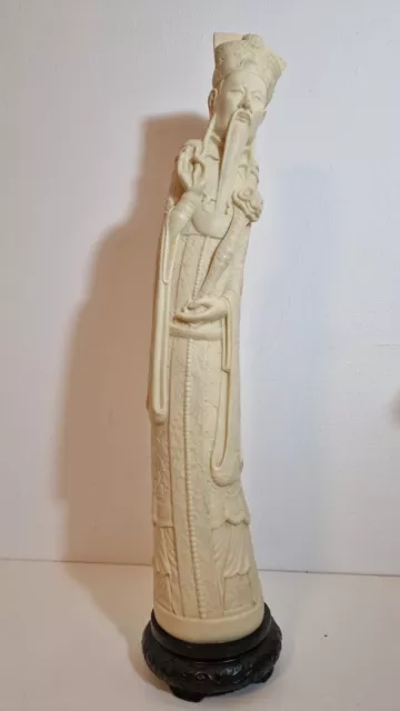 Grande statua dell'imperatore cinese Qianlong della dinastia Qing (alta 60cm)