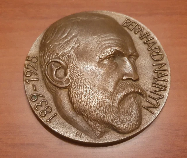 BERNHARD NAUNYN MEDICINE 500 gr HUGE BRONZE MEDAL PLAQUE 1982 GERMANY