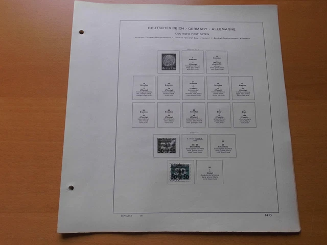GG 1939 - 1944 gemischte Sammlung auf -12- Schaubek-Falz-Vordrucke
