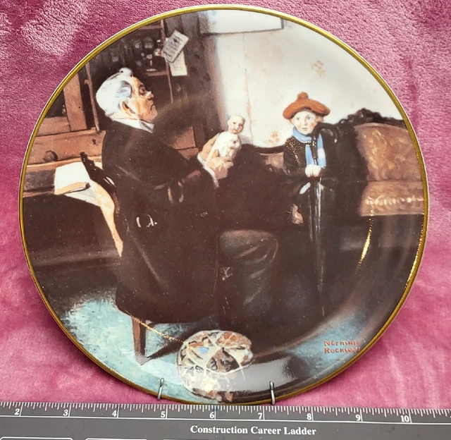 Royalwood China Norman Rockwell,  "The Doctor and the Doll",  Plate 8.25" , 1977