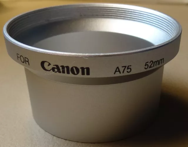 Neuf 52mm Argent Lentille Adaptateur Bague Tube pour Canon Powershot A55 A60 A70