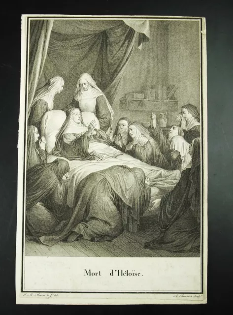 Cadaver De Héloise Grabado de Aprox. 1800 Ap Jean-Michel Moreau (1741-1814) * Sc