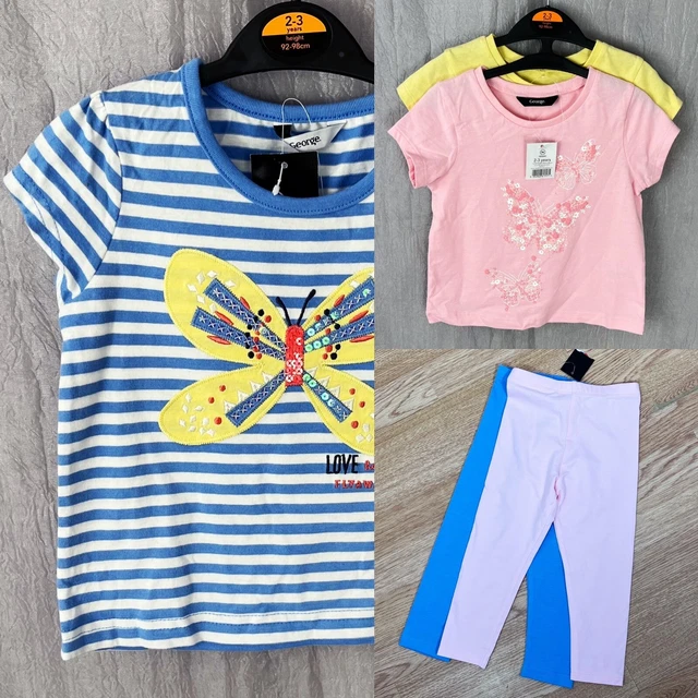 *NEW* GEORGE Girls 2-3 YEARS T-Shirts & Leggings Bundle 5 Pieces BNWT