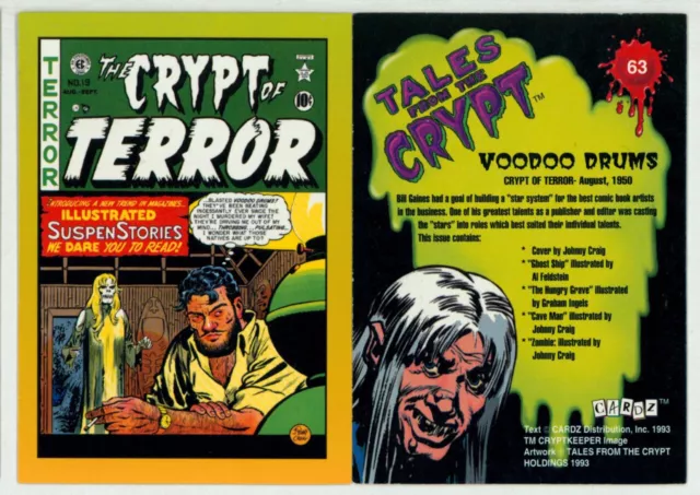 VOODOO 1993 Crypt of Terror #19 EC Comics Cover Card Johnny Craig Art Tales From