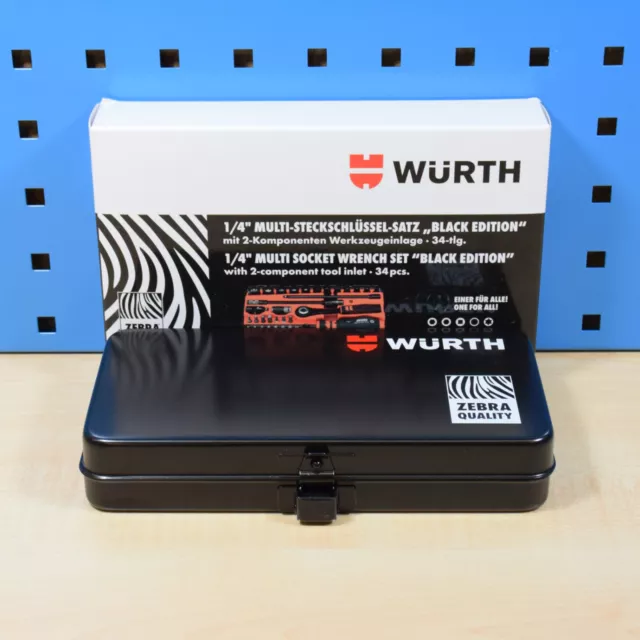 Würth Zebra Scatola Cricchetto Set Chiavi 1/4 Pollici 34-teilig Multi Black 3