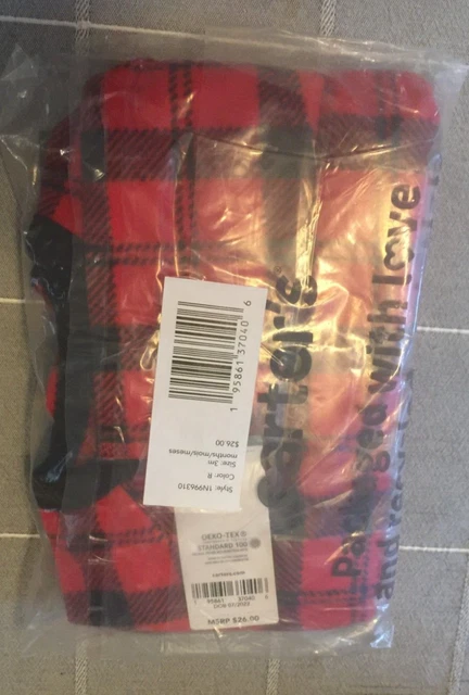 NIP Baby Unisex Boy/Girl Carters 3 Piece Outfit Set 3 Month Sleep/Travel Red/Blk 2