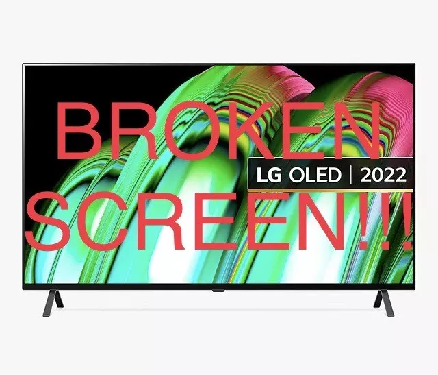 LG OLED48A26LA 48" Smart 4K Ultra HD HDR OLED TV with “BROKEN SCREEN”