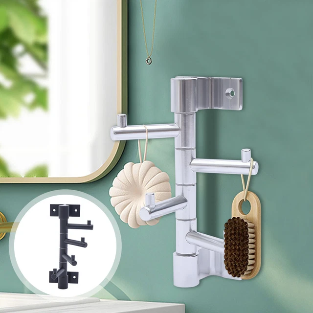 Metal 4 Arm Rotating Coat Hooks Wall Mounted Heavy Duty Clothes Hooks Towel Rack