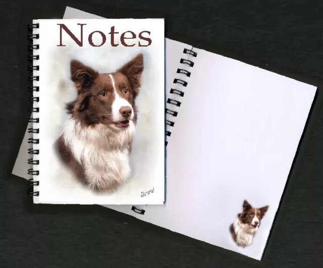 Red Border collie Dog No 2  Notebook by Starprint G & D