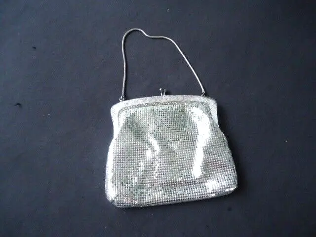 vintage oroton metal mesh glomesh handbag purse silver art deco