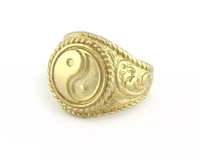 Anillo Yin Yang latón crudo (9EE. UU. - 12 EE. UU. tamaño interior ajustable) 3204
