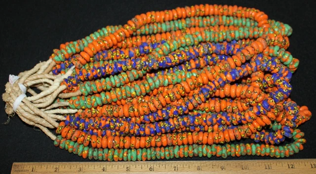 Bundle of (11) Strands of Colorful Glass Trade Beads #2.. Special Buy It Now !!!