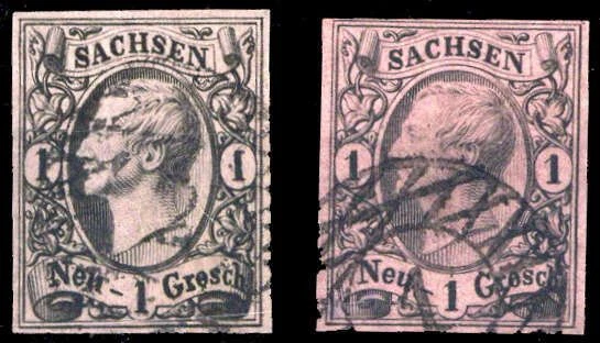 1855, Altdeutschland Sachsen, 9 (2), gest. - 2572783