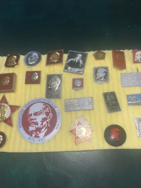 COMMUNIST Leader VLADIMIR LENIN Head BADGE COLLECTION 3