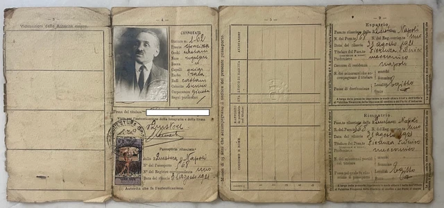 RARO PASSAPORTO MARCA da bollo Fondo per l'emigrazione Lire Due