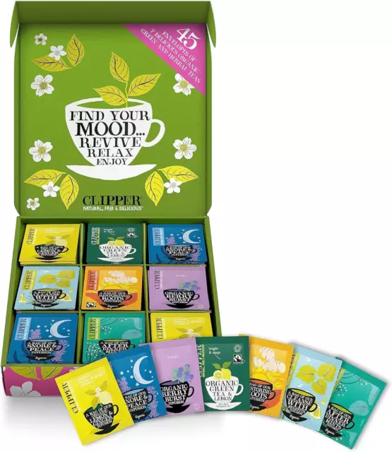 Clipper Tea Organic Herbal & Green Tea Selection Gift Box|Organic, Eco Friendly