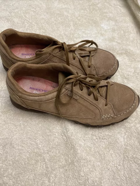 Skechers Relaxed Fit Bikers Lineage Suede Leather Womens 9 Shoes Boots Sneakers