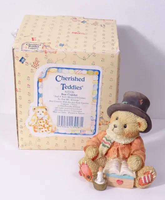 Cherished Teddies Bear Cratchit And A Very Merry Christmas Figurine 617326 w Box