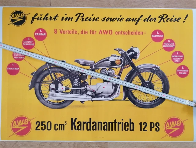 Simson Suhl AWO Touring Sticker – Vintage German Motorcycle Decal