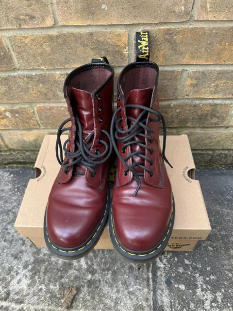 Dr Martens Air Wair Cherry Red Lace Up Boots Size 8