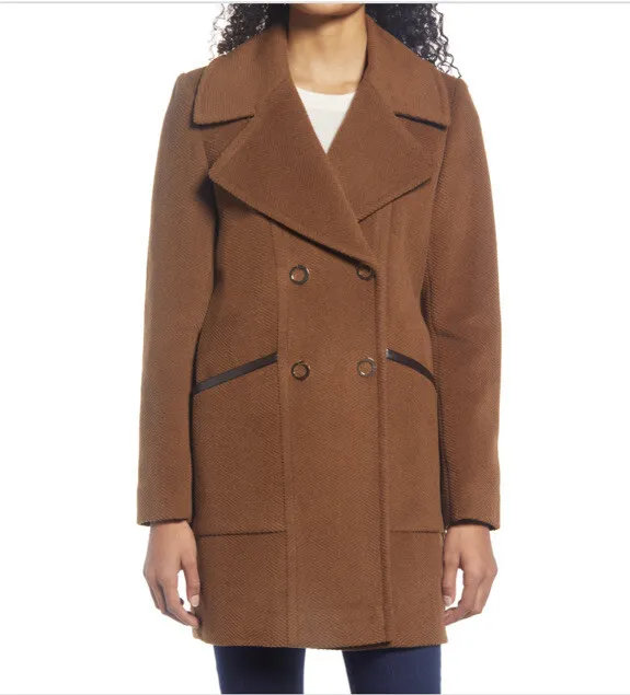 Via Spiga Wool Blend Coat, Women's Size 4 in Vicuna Brown