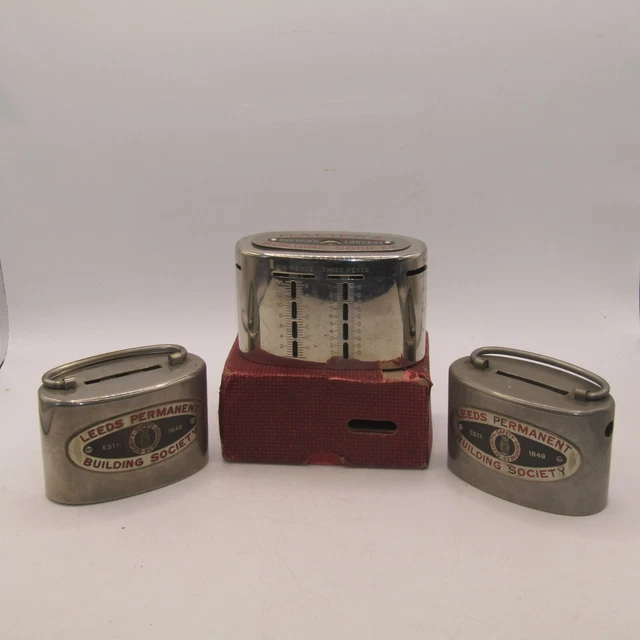VINTAGE MONEY BOXES Leeds Permanent Building Society & Halifax THREE £