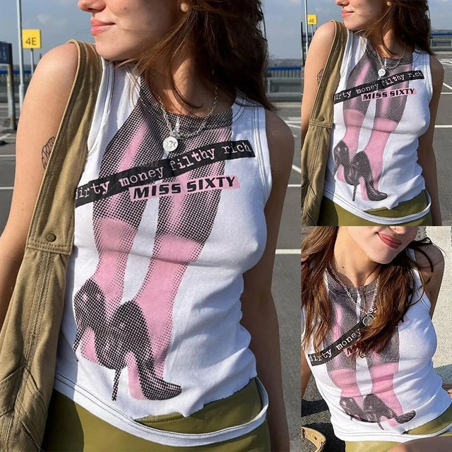 Top Crop Top Alla Moda Donna Colore Solido e Stile Harajuku