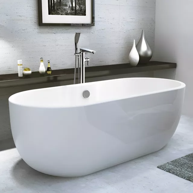 Delphi San Marlo Double Ended Freestanding Bath 1800mm x 750mm White 0 Tap Hole