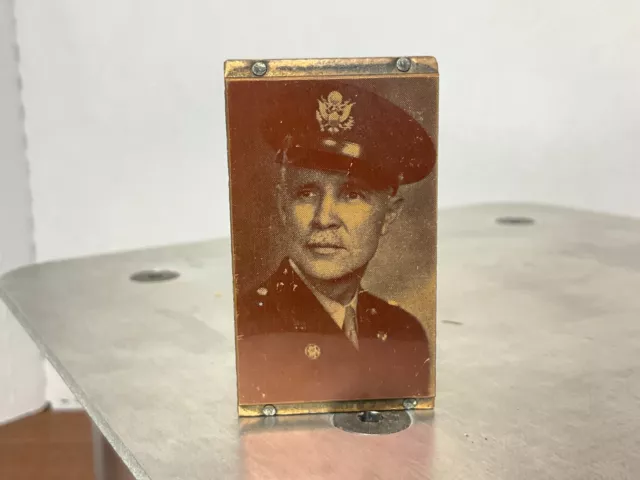 Vintage Copper Printing Block Plate Woodblock Photo Head Shot Portrait Military