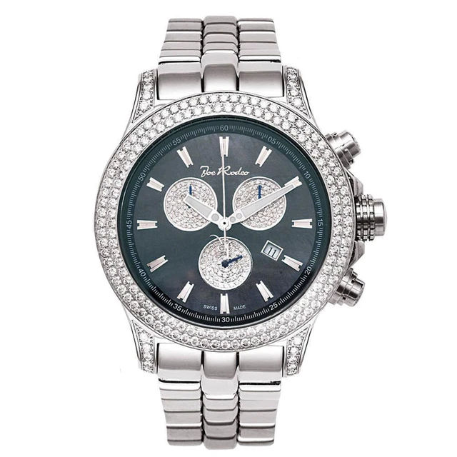Joe Rodeo Diamond Men's Watch - MASTER PILOT silver 7 ctw