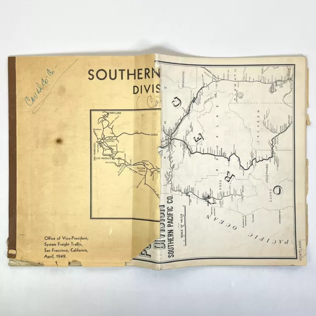 vintage 1949 SOUTHERN PACIFIC RAILROAD Division Maps Book ▪ Pacific Electric Ry