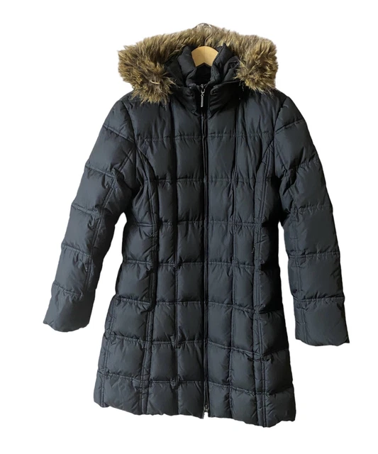 WEATHERPROOF WOMEN'S DOWN Puffer Faux Fur Hooded Parka Jacket, Black
