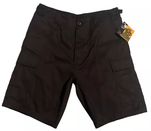 Rothco Shorts Men' BDU Combat Military Black Cargo Pocket Small 27-31 Brand New